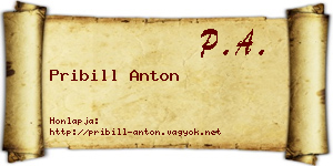 Pribill Anton névjegykártya